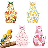 4 Pcs Bird Diaper, Parrot Diaper, Reusable Pet Bird Diapers with Adjustable Straps & Waterproof Inner for Budgies, Lovebirds, Cockatiels, and Miniature Macaws