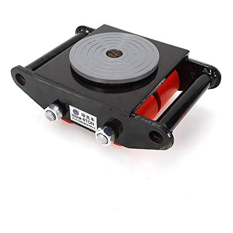 Machinery Mover, 6T Armoured Rollers Heavy Duty Machine Skate Scooter Furniture Device Transport Trolley with 360 Rotation Cap for Industrial and Commercial Applications, Black Cover