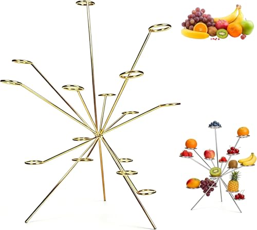 Frutero explosivo, fuegos artificiales en la mesa de comedor, exhibición de frutas flotante artística, soporte de frutas de 360° con múltiples brazos, ventilación que se mantiene fresca, escultura