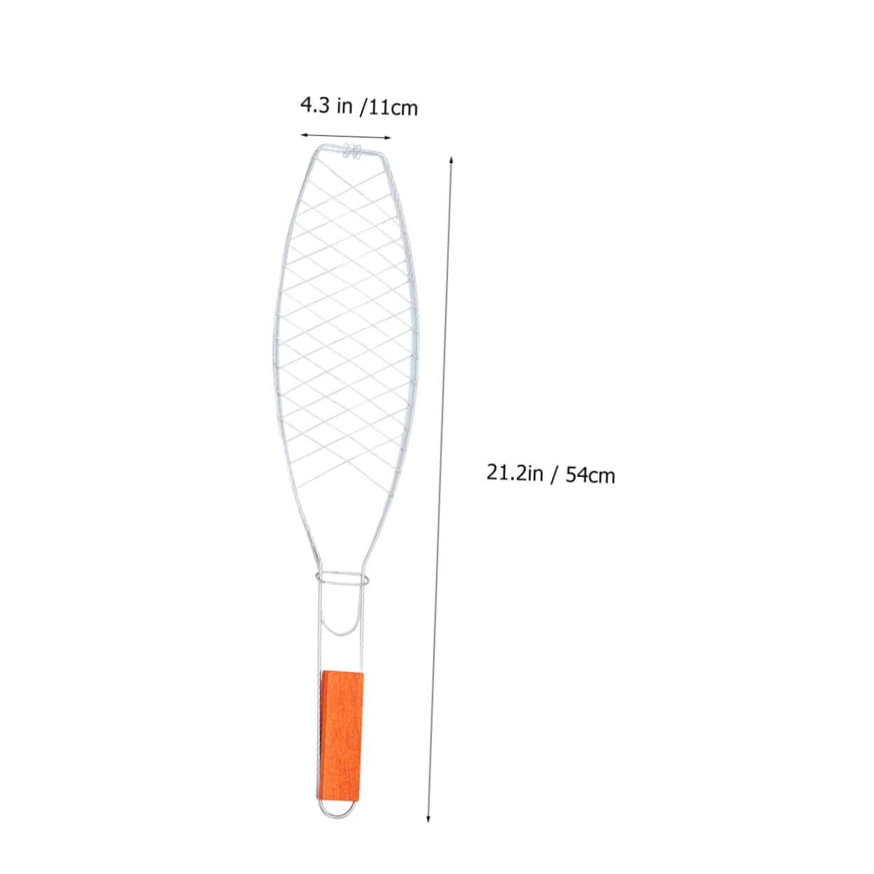 KESYOO 2Pcs Metal Non Stick Grilling Fish Clip with Wooden Handle Bbq Grill Rack for Outdoor Camping Picnics and Barbecues Fish Basket Tool for Easy Cooking