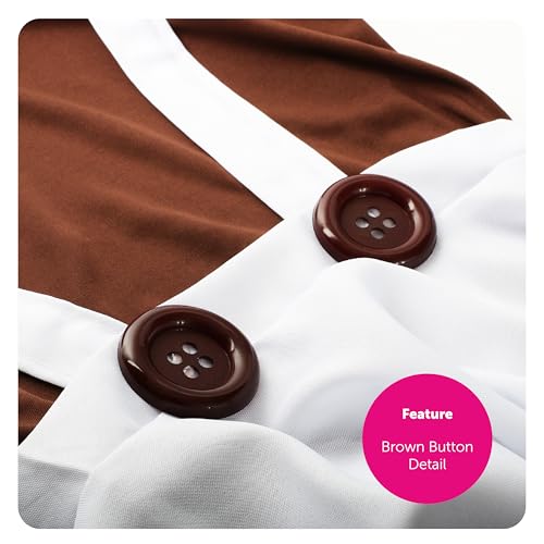 Girls Chocolate Factory Worker Costume - Medium - Brown Top, Green Wig, White Gloves and Face Paint - Kids World Book Day Costume - Image 3