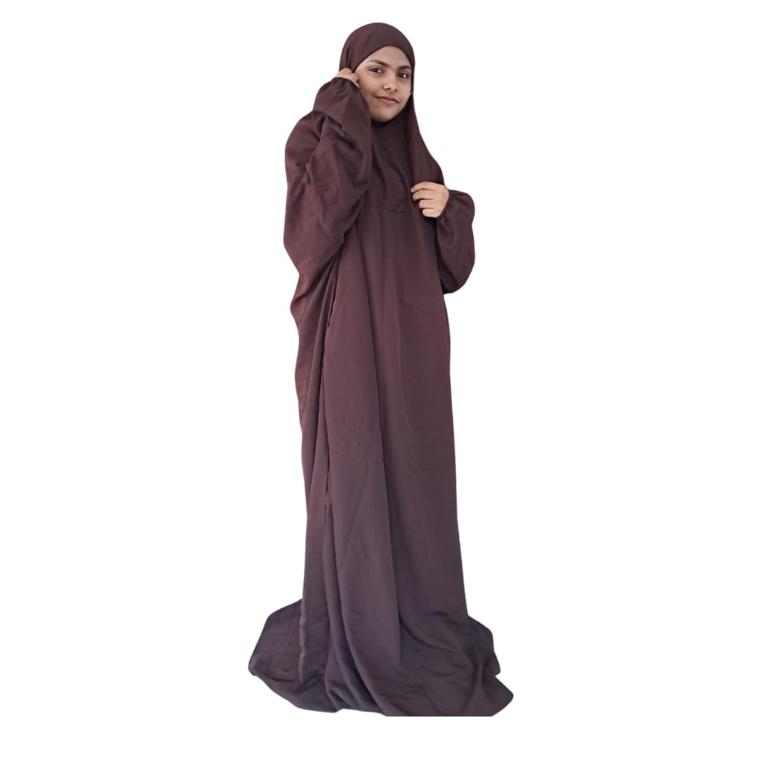Prayer Maxi Dress for Muslims Islamic Prayer Maxi Dress for Muslim Women - A Symbol of Faith, Modesty (Brown)