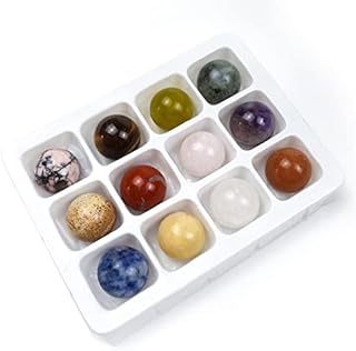 WANGCL 12Pcs Assorted Crystal Healing Gemstone Mix Spheres Stone Ball 18-20mm Mineral Tumble Reiki Decor Collection Natural Chakra Quartz Ornaments