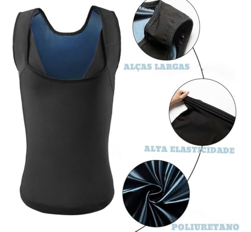 Colete Sauna Masculino para Emagrecimento Tecido de Retenção de Calor Ajuda Perder Barriga Secar Que