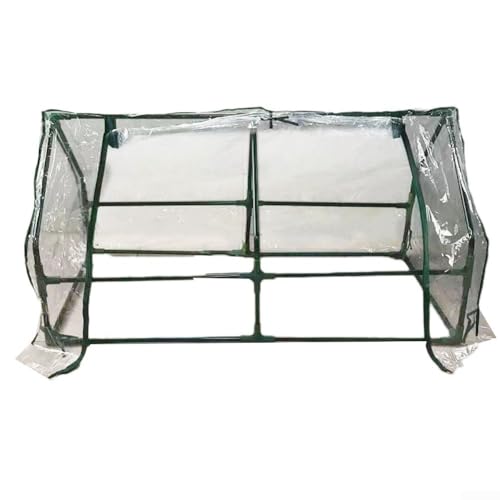 DAZZLEEX Cubierta portátil para invernadero, con una entrada con cremallera y correas para sostener la puerta enrollable para patio, balcón, porche, jardín, terraza en la azotea, 120 x 60 x 60 cm