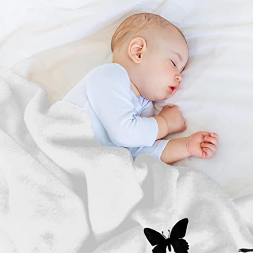 Couverture microfibre légère haut de gamme imprimé papillons et libellule