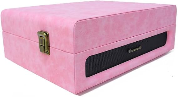 Nostalgic Custom Pink Bag Turntable Bluetooth Ear Speaker 33-45-78 stone and plastic plate Player