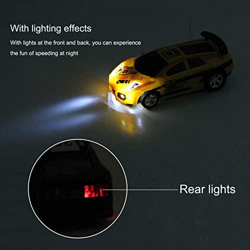 Grebest Mini Rc Car,1 Set Micro Remote Control Car With Roadblocks Coke Cans Design Creative Simulation Racing Car Toy Kids Gift (Yellow) #TOP5