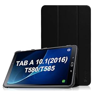 Fintie Hülle für Samsung Galaxy Tab A 10.1 2016 - Ultra Schlank Superleicht Ständer Schutzhülle mit Auto Schlaf/Wach Funktion für Samsung Galaxy Tab A 10,1 Zoll T580N / T585N, Schwarz