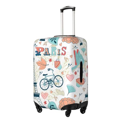 Paris Colorful Romantic Travel Luggage Cover Suitcase Protector Bag,Anti-Scratch Fits 18-32 Inch Luggage,Baggage Covers For Kid And Adult,Large2