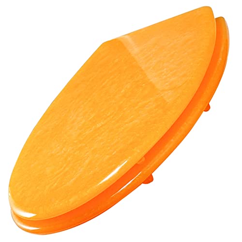 Siège de toilette à paillettes robuste avec fermeture douce et libération rapide en résine écologique ovale Fixation facile par le haut/bas Accessoire de salle de bain durable