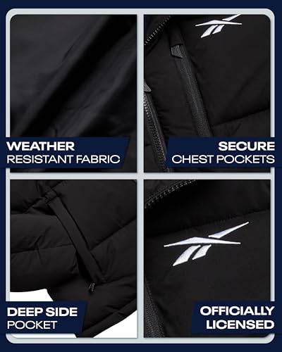 Reebok Mens Jacket - Weather Resistant Winter Jackets for Men Quilted Warm Coat Puffer Jacket with Hood and Pockets3