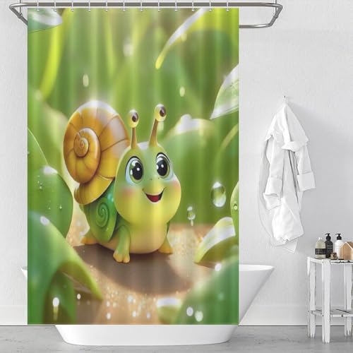 Rideau de douche textile escargots en polyester imperméable haut de gamme - 2