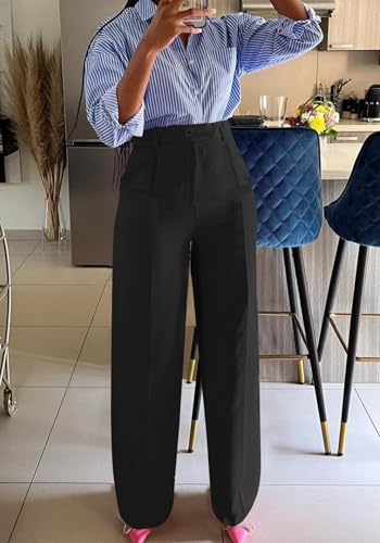 YOOTIKO Womens Wide Leg Dress Pants High Waisted Straight Leg Slacks Business Casual Work Trousers2
