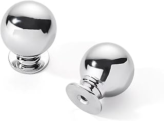 10 Pack 1 Inch Vintage Ball Polished Chrome Cabinet Knobs Kitchen Cabinet Hardware Drawer Knobs Pulls for Drawers.