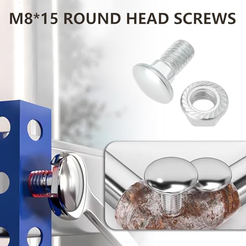 Be In Your Mind 100 Sets M8 x 15 mm Rundkopfschrauben mit M8-Muttern zum Verbinden von Kabeltrassen mit den Maßen 100 x 60 mm, 150 x 60 mm, 200 x 60 mm, 300 x 60 mm