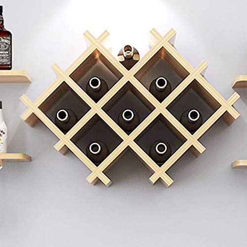 Soporte para botellas de vino montaje pared madera marrón
