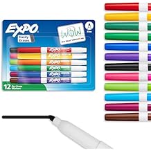 EXPO Dry Erase Markers, Low Odor Ink, Assorted Colors, Fine Tip, 12 Count - Back to School, Teacher, Classroom, Office Supplies
