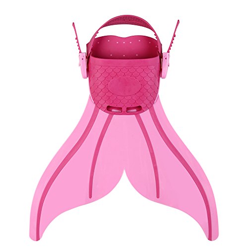 Sirène Palmes de natation pour enfant Monopalme Palmes de natation piscine Palmes pour fille/garçon par candora, rouge