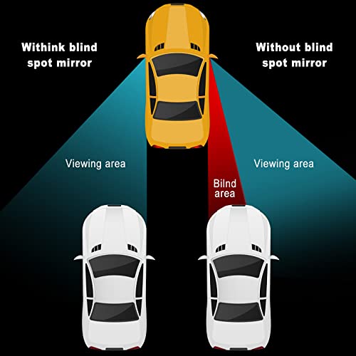 4 Pieces Fan-Shaped Automobile Rear Blind Spot Mirror, 360 Degree Rotating Design, Automobile Side Mirror Wide Angle Mirror Safety Convex Rearview Mirror For Car Truck Van (Natural Mirror Color) #TOP4