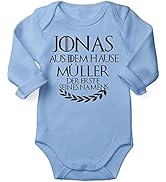 miKalino Babybody mit Spruch für Jungen Mädchen Unisex Langarm Individueller Name 'aus dem Hause ...