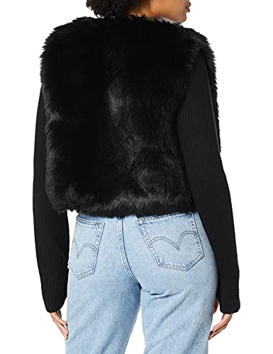 Ramy Brook Women's Abel Faux Fur Sweater Jacket, Black, Small #TOP1
