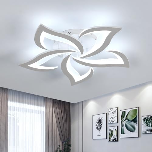 Dorlink LED Ceiling Light, 36W 3240LM Modern Design Ceiling Lighting, 3 Lights Living Room Ceiling Light Acrylic White Flower Fittings Ceilings for Bedroom, Kitchen, Dining Room 3000K Warm White main image 0