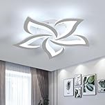Dorlink LED Ceiling Light, 60W 5400LM Modern Design Ceiling Lighting, 5 Lights Living Room Ceiling Light Acrylic White Flower Fittings Ceilings for Bedroom, Kitchen, Dining Room 6500K Cool White