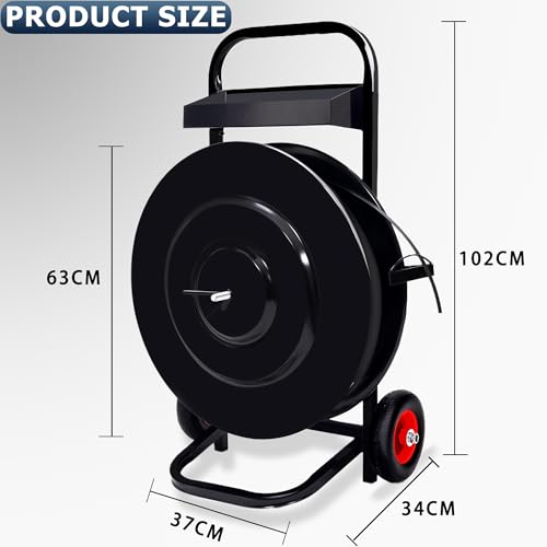 Nroboo Heavy Duty Banding Cart Strapping Dispenser for Poly/Plastic Steel/Fibre Strapping, Moveable Banding Strapping Cart Deluxe Strapping Dispenser with Built-in Tray by Nroboo - Image 2