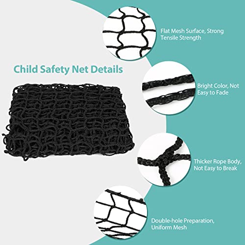 Aqqhsain Child Safety Net Ladder Safety Nets Black Stair Net Baby Protective Netting For Children Pets Toys，3.28Ft X 9.84Ft #TOP4
