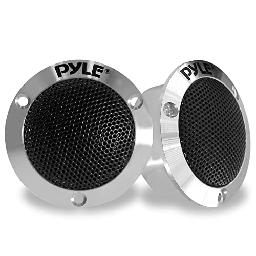 Pyle 2.5" Dual Titanium Dome Tweeters - 1 Pair 1” Voice Coil 80 Watts At 4-Ohm, Car Audio Tweeters For Speakers With Aluminum Housings - Pltwb3 #TOP23