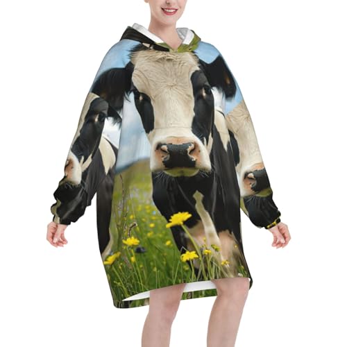 Couverture surdimensionnée imprimé vache en matière douce de qualité - 2
