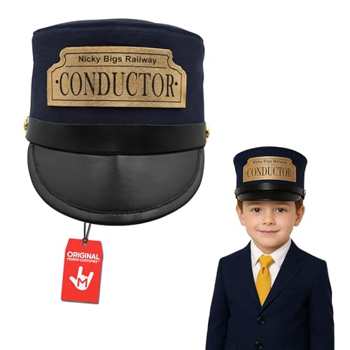 Nicky Bigs Novelties Kids Train Conductor Hat, Navy Blue Costume Accessory