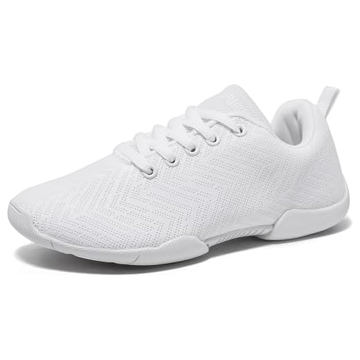 BAXINIER Girls White Cheerleading Shoes Breathable Youth Cheer Competition Sneakers Athletic Training Dance Tennis Walking Shoes - White 11 Little Kid