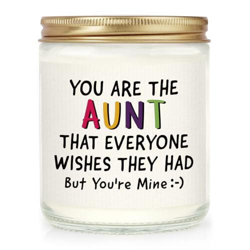 Shqiueos Funny Aunt Gifts Candle Lavender Scented Soy Wax 7oz