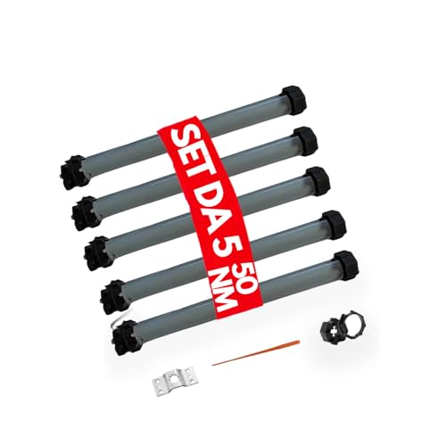 OWIJI Motore Tapparelle Elettrico 50 Nm Set da 5 100 Kg Avvolgibile Silenzioso 205W Kit Montaggio Completo Casa Ufficio