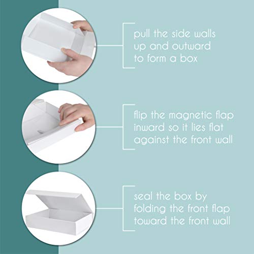 Purple Q Crafts White Hard Gift Box With Magnetic Closure Lid 7 Inch X 5 Inch X 1.6 Inch Rectangle Small Boxes For Gifts With White Glossy Finish (2 Boxes), 1 Count (Pack Of 2) #TOP1