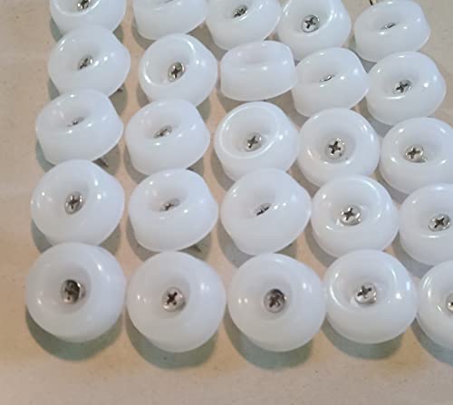 Image of Plastic End Cap Buffer (Pack of 10) with self Tapping SS Screws Suitable for Furniture Base Protection Available in White Color
