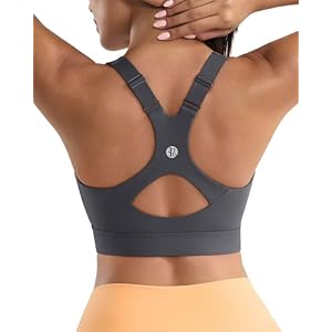 RUNNING GIRL Sports Bra for Women,Adjustable Straps Supportive High Impact Sports Bra with Sewn in Pads