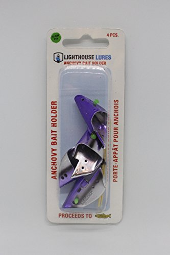Lighthouse Lures Anchovy Bait Holder 4 Pack for trolling Salmon, Halibut, Lingcod or