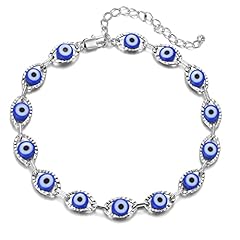 A6-silver blue evil eye bracelet