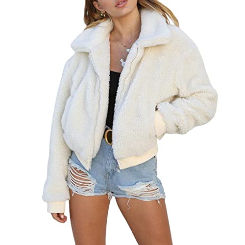 Yassiglia Damen Winterjacke Warm Teddyfleece Jacke Mädchen Elegant...