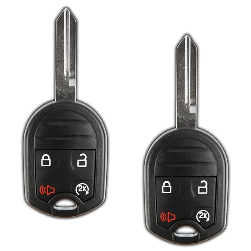 2X KeylessOption Key Fob for 2009 2010 2011 2012 2013 2014 2015 2016 2017 2018 Ford F-150 F-250 F-350 Explorer Lincoln Navigator MKX Remote 4-Button CWTWB1U793 Programming Guide Included