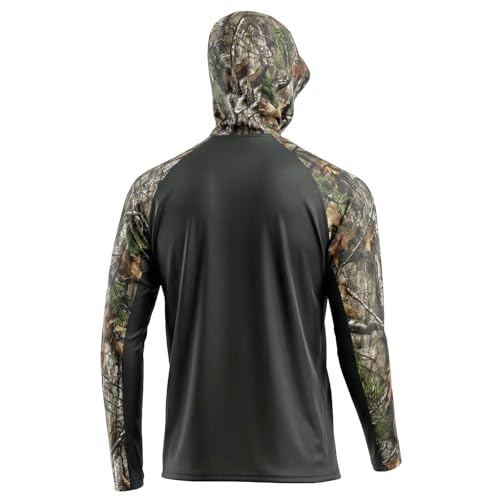LOOGU Men’s UPF 50+ Sun Protection Hoodie Shirt Quick Dry Lightweight Long Sleeve Rash Guard for Fishing Swimming Beach