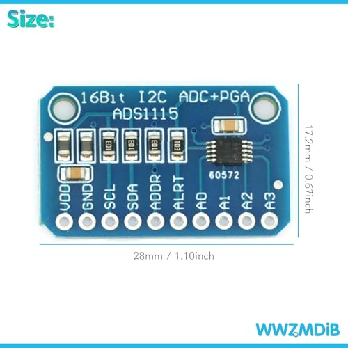 Image of ADS1115 16 BIT I2C ADC 4 Channel Module Pack of 3 for Rduino Projects, Low Current Consumption and Wide Supply Range