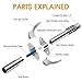 Akeoil Grease Gun Coupler, Grease Gun Tips, Grease Gun Accessories, 12000 PSI Leak Proof Design Double Handle Grease Nozzle, Compatible with all 1/8
