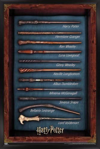 Trends International The Wizarding World: Harry Potter - Wands Wall Poster, 14.725" x 22.375", Black Framed Version