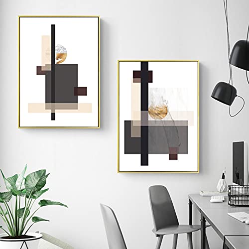 Affiche géométrique moderne pour décoration de salon et bureau lot de 2 toiles 40x60