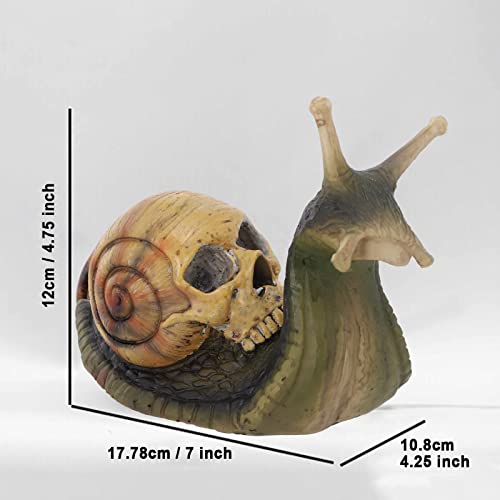 Wtosuhe OUTDOOR STATUES Halloween Skeleton Snail Resin Crafts, Snail Skull Sculpture Gothic Decoration, Garden Snail Statue Patio Snail Figurine Crafts, Outdoor Home Yard Garden Skeleton Art Sculpture Ornament thumb #4