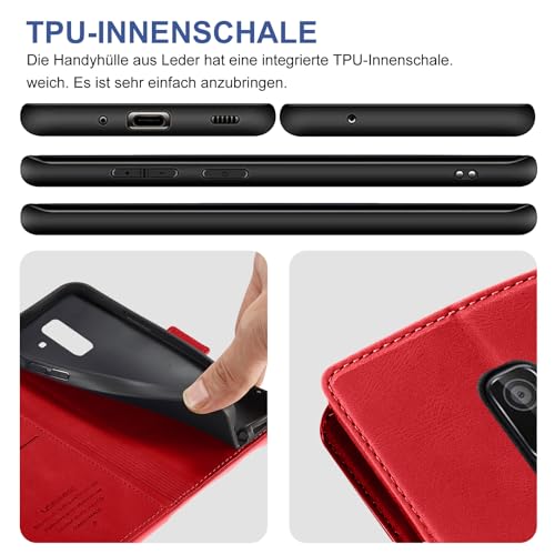 Étui Samsung Galaxy A6 Plus clapet pour éviter les rayures rouge - 6